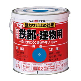 アトムハウスペイント:ライフ（油性鉄部・木部用） 0.7L 空 4971544002057 鉄 フェンス 門扉 鉄階段 サビ 錆 ペンキ 塗料
