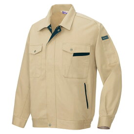 AITOZ（アイトス） ベストコットン 長袖ブルゾン ベージュ×ネイビー 5L 771 作業着 作業服 綿100％ジャンパー 771