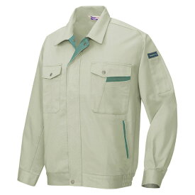 AITOZ（アイトス） ベストコットン 長袖ブルゾン アースグリーン×ターコイズ 5L 771 作業着 作業服 綿100％ジャンパー 771