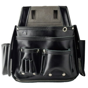 ふくろ倶楽部:「究極 ジャパン 六型ロングセット」 黒 HB-996L 腰袋 本革 オシャレ 工具差し 携帯ケース 作業用ベルト 「究極 六型ロングセット」 HB-996L