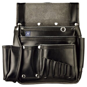 ふくろ倶楽部:「伝説 六型」 ハイブリット/黒 HB-036K 腰袋 本革 オシャレ 工具差し 携帯ケース 作業用ベルト 「伝説 六型」 HB-036K