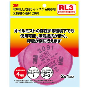 3M�i�X���[�G���j �h����}�X�N6000RL3�p������ߍ� 2091 2P 2091-HI