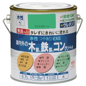 【地域制限有】【メーカー直送】ニッペホームプロダクツ 水性つやありEXE ライトグリーン 0.7L 4976124421419 水性塗料 多用途塗料 屋内外用 つやあり ウレタン配合高品質