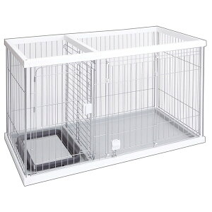 ペティオ トイレのしつけが出来る ドッグルームサークル ホワイト レギュラー W24759 犬用 サークル ケージ ゲージ ドッグルーム トイレ W24759