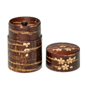 藤木伝四郎商店:桜皮茶筒 総皮 大 散し花 FK30281【メーカー直送品】 秋田 角館 伝四郎 FK30281