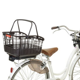 あす楽 OGK（オージーケー）:自転車用着脱藤風スライドリヤバスケット　こげ茶 RB-037B6 自転車 お買い物 荷物 楽