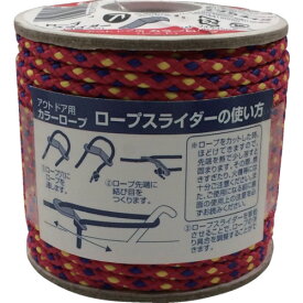 ユタカメイク:アウトドア用カラーロープ レッド 3.5mm×20m ROC-11 ROC11 オレンジブック 8556035