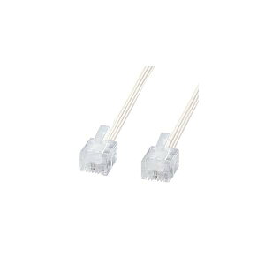 サンワサプライ やわらかスリムケーブル (白) TEL-S2-5N2 モジュラーケーブル TEL-S2-5N2