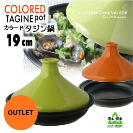 【 アウトレット特価商品 】 蒸し鍋 カラード タジン鍋 19cm 1〜2人用 レシピ付き 蒸し料理