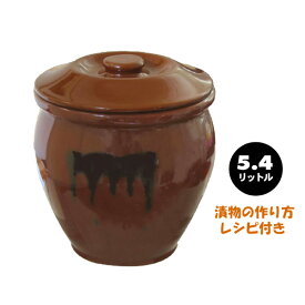 【送料無料】漬物容器 かめ 丸かめ( 陶器製)5.4リットルお漬け物 容器漬物樽