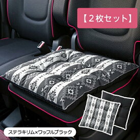 【シートクッション・まとめ買い2枚セット】45×45cm 車 座布団 洗える かわいい おしゃれ 日本製 キリム/ステラキリム柄【アウトレット/在庫限り】