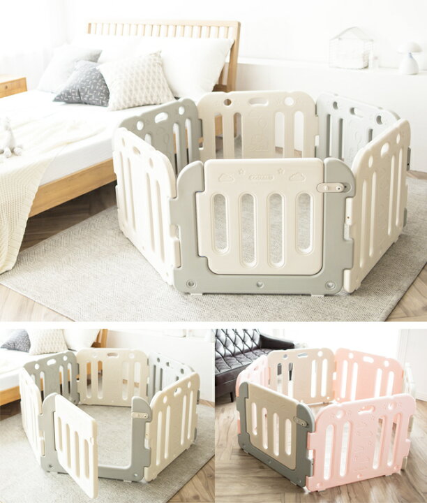 楽天市場 ベビーサークル ベビーゲート ラッキーガード 4枚 単品 セット 柵 ゲート 赤ちゃん サークル パーテーション 北欧 おしゃれ グレー Cocotte Baby