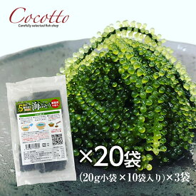 海ぶどう業務用（20g×10袋）20パック ベトナム産 お取り寄せグルメ 海鮮 長期保存可能 飲食店 塩造り 無農薬 沖縄料理 低カロリー 食材【楽ギフ_包装】【楽ギフ_のし】【冷蔵】