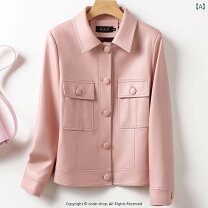 楽天市場】ピンクベージュ レザー ジャケットの通販
