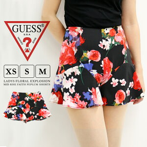 �Q�X ���f�B�[�X �{�g���X �J�W���A�� GUESS W61D58W5U71 �~�b�h���C�Y �L�����b�g�V���[�c FLORAL EXPLOSION FAITH PEPLUM |