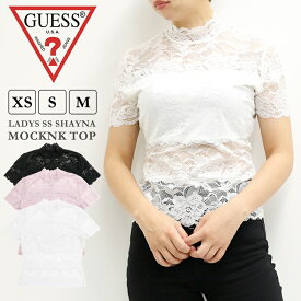 ゲス レディース トップス カジュアル GUESS W63P2BK3X52 半袖モックネック レーストップ SHAYNA |