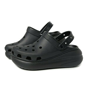 【15時までのご注文で即日発送!!】crocs クロックス クラシック クラッシュ クロッグ サンダル CLASSIC CRUSH CLOG BLACK/NOIR ( スライド 黒 厚底 ブラック 国内正規品 207521-001 )