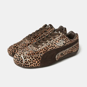 【15時までのご注文で即日発送!!】PUMA プーマ SPEEDCAT スピードキャット レオパード ワイルド ウィンズ スニーカー LEOPARD WNS CHOCOLATE-WARM WHITE ( アニマル 薄底 総柄 レディース 406690-01 )