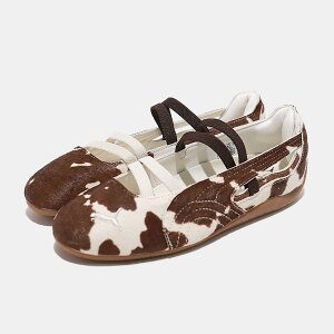 【15時までのご注文で即日発送!!】PUMA プーマ SPEEDCAT スピードキャット バレエ カウ ウィンズ スニーカー BALLET COW WNS CHOCOLATE BROWN-WARM WHITE ( アニマル 薄底 総柄 レディース 407787-01 )