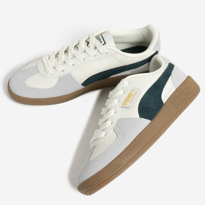 PUMA PALERMO LTH WARM WHITE/GREEN TERRAIN p U[ Xj[J[ v[} ( TbJ[ [eN zCg  O[ Y fB[X 396464-22 )