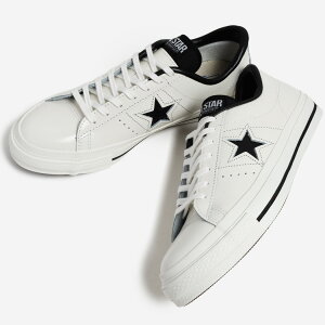 CONVERSE �R���o�[�X �����X�^�[ ���U�[ �X�j�[�J�[ ONE STAR J MADE IN JAPAN WHITE/BLACK ( �� �z���C�g �� LEATHER 32346510 )