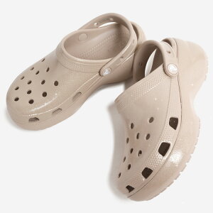 crocs �N���b�N�X ���� �N���V�b�N �v���b�g�t�H�[�� �V���C�� �N���b�O �T���_�� CLASSIC PLATFORM ULTRA SHINE CROG DULCE ( �x�[�W�� ���f�B�[�X 213228-2NM )