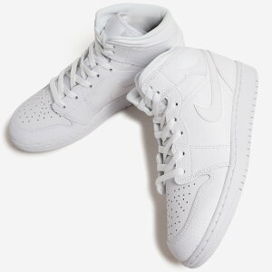 NIKE AIR JORDAN 1 MID GS WHITE �i�C�L �G�A �W���[�_�� �~�b�h �X�j�[�J�[ �� ���f�B�[�X �E�B�����Y ( AJ1 554725-130 �z���C�g �g���v���z���C�g )