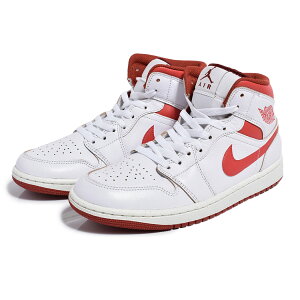【15時までのご注文で即日発送!!】NIKE AIR JORDAN 1 MID "WHITE/LOBSTER/DUNE RED" ナイキ エア ジョーダン ミッド スニーカー ( AJ1 白 ホワイト 赤 メンズ FJ3458-160 )