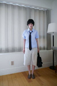 bloo stripe bermuda pants ショートパンツ レディース|韓国 tipssy|コーディブック