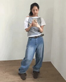 ルエル ボートネックキャミソール *グレー 即日発送可能 ノースリーブ レディース｜韓国 DUGGY｜コーディブック