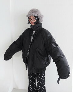 エアフォースブルゾンオーバーフィットシャーリングパディング ダウンジャケット パファージャケット レディース|韓国 Delight-J|コーディブック