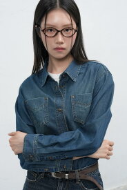 WOMANウォッシュドデニムシャツ シャツ デニムジャケット レディース｜韓国 GENERAL IDEA｜コーディブック