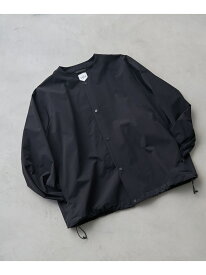 【SALE／35%OFF】ストレッチテックナイロンノーカラージャケット【ストレッチ,はっ水,耐摩耗性,UVカット】 coen コーエン ジャケット・アウター その他のジャケット・アウター グレー ブラック【RBA_E】【送料無料】[Rakuten Fashion]