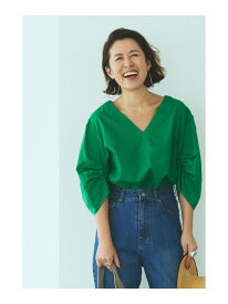 【SALE／40%OFF】【大草直子さんコラボ】AMARC(アマーク)ギャザースリーブブラウス RONEL コーエン トップス シャツ・ブラウス ブラック ブルー【RBA_E】【送料無料】[Rakuten Fashion]