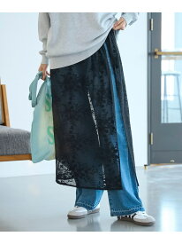 メッシュラップスカート coen コーエン スカート その他のスカート ホワイト ブラック【送料無料】[Rakuten Fashion]