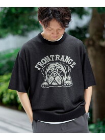 【SALE／30%OFF】【WEB限定】アニマルジャガード半袖ニット coen コーエン トップス ニット ホワイト ブラック【RBA_E】[Rakuten Fashion]