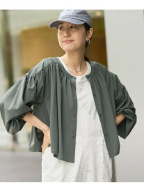 【SALE／50%OFF】【RONEL】(接触冷感・UVカット)ラッシュギャザーブラウス RONEL コーエン トップス シャツ・ブラウス グリーン ホワイト【RBA_E】[Rakuten Fashion]