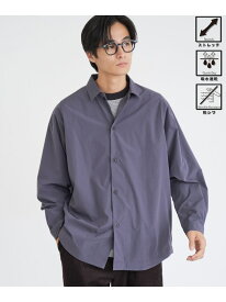 【SALE／45%OFF】楽はおりシャツ【ストレッチ,吸水速乾,防シワ】 coen コーエン トップス シャツ・ブラウス グレー ブルー【RBA_E】[Rakuten Fashion]