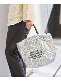 ロゴ刺繍キカキルトショルダーバッグ(Mサイズ) coen コーエン バッグ ショルダーバッグ シルバー【送料無料】[Rakuten Fashion]