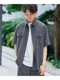 【SALE／50%OFF】綿麻 レギュラーカラー 半袖リラックスシャツ coen コーエン トップス シャツ・ブラウス グレー ネイビー グリーン ブラウン ホワイト【RBA_E】[Rakuten Fashion]