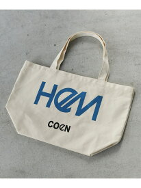 HeM(ヘム)別注ロゴトートバッグLサイズ coen コーエン バッグ トートバッグ ホワイト ブラック ピンク グリーン ネイビー パープル【送料無料】[Rakuten Fashion]