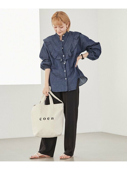 楽天市場 Coen2wayロゴトートバッグ Coen コーエン バッグ ショルダーバッグ ホワイト シルバー ブラック ピンク カーキ ブルー Rakuten Fashion Coen