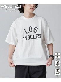 【WELLTECT】cityロゴプリントTシャツ(WEB限定カラー) coen コーエン トップス カットソー・Tシャツ ホワイト ブラック グレー ネイビー[Rakuten Fashion]