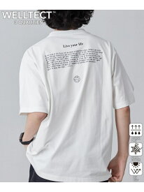 【WELLTECT】メッセージロゴプリントTシャツ(WEB限定カラー) coen コーエン トップス カットソー・Tシャツ ホワイト グレー ブルー[Rakuten Fashion]