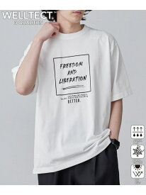 【WELLTECT】boxロゴプリントTシャツ(WEB限定カラー) coen コーエン トップス カットソー・Tシャツ ホワイト グレー ブルー[Rakuten Fashion]