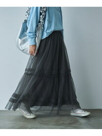 【SALE／46%OFF】タックティアードチュールスカート coen コーエン スカート その他のスカート グレー ホワイト ブラック【RBA_E】[Rakuten Fashion]