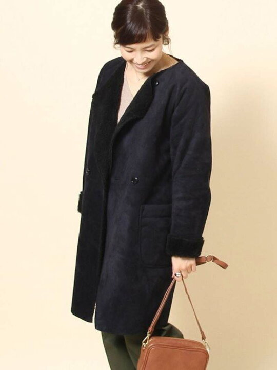 楽天市場】【SALE／50%OFF】フェイクムートンノーカラーコート§ coen 
