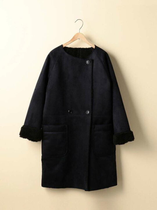 楽天市場】【SALE／50%OFF】フェイクムートンノーカラーコート§ coen
