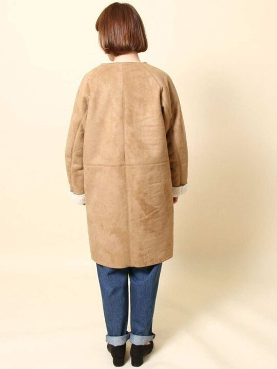 楽天市場】【SALE／50%OFF】フェイクムートンノーカラーコート§ coen 
