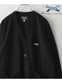 【SALE／28%OFF】PENNEYS(ぺニーズ)別注Vネックガーターニットカーディガン(WEB限定カラー) coen コーエン トップス カーディガン ネイビー ホワイト ブラック グレー【RBA_E】[Rakuten Fashion]